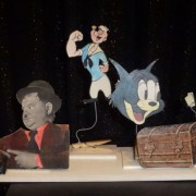 Cardboard cut scene Laurel & Hardy, Popeye, Tom