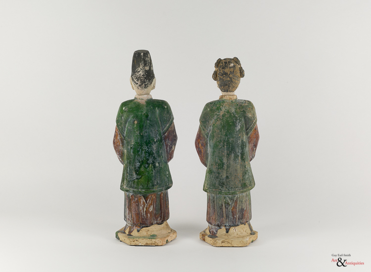 Two Glazed Ming Dynasty Pottery Sculptures, c. 1368-1644,