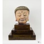 A Painted Clay Ming Dynasty Head Of Buddha, c. 1368-1644,