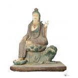 A Painted Clay Ming Dynasty Sculpture Of Guanyin, c. 1368-1644,