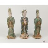 Three Glazed Ming Dynasty Horoscopic Pottery Sculptures, c. 1368-1644,