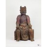 A Large Cast Iron Ming Dynasty Sculpture of a Guardian, c. 15th-16th Century,