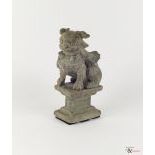 A Black Clay Qing Dynasty Temple Sculpture of A Dog of Fo, c. 19th-20th Century,