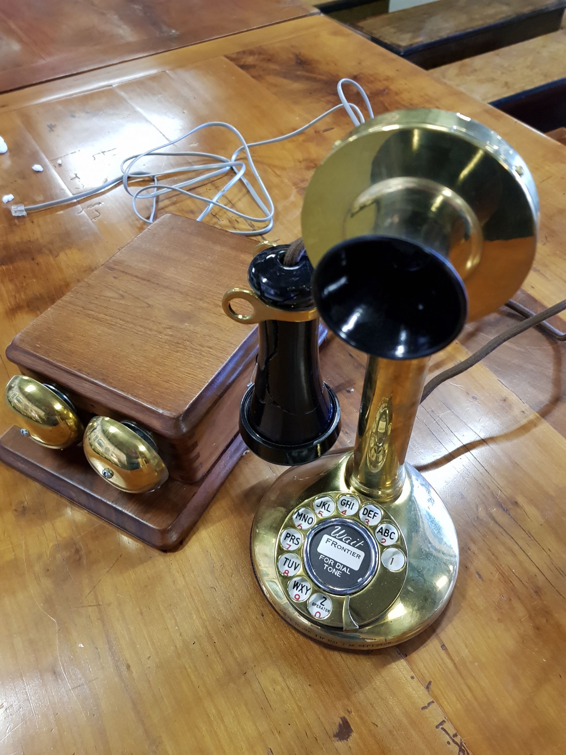 An old Telephone with a separate Ringbox