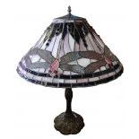 Round Tiffany-Style Table Lamp