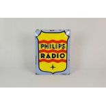 Curved enamel sign Philips Radio