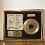 Bob Marley & The Wailers - Buffalo Soldier framed Golden record.