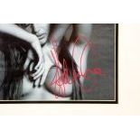 Signed, framed Helena Christensen erotic photo print
