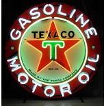 Texaco Gasoline Motoroil Neon Sign with Backplate
