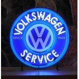 VW Volkswagen Service Neon Sign with Backplate