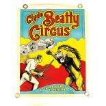Clyde Beatty Circus Poster ca. 1940-1950