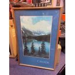 Large Framed 1980s Canada Landscape Poster