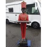 Lifesize Wooden Butler Statue with Tray