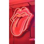 Brand New Rolling Stones Logo Neon Sign with Backplate