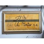 Framed Wooden Usines Th. Mortier Advertising Sign