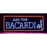 Original Vintage Ask For Bacardi Rum Neon Sign