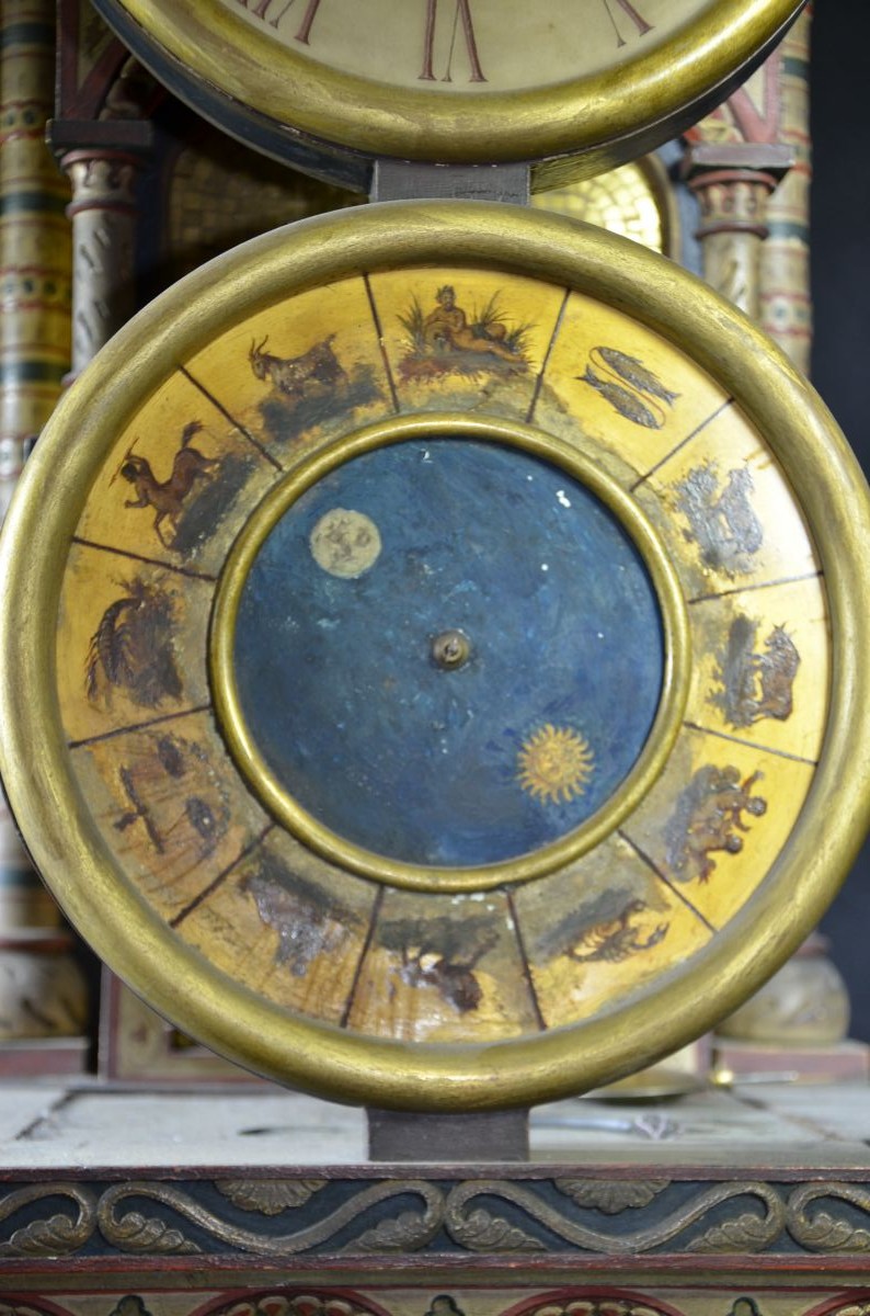  Pendule Clepsydre avec signes du zodiaque, 19ème siècle, signé P. Amchon, Palais Royal, à...