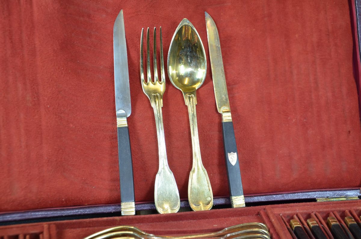 Cutlery service gilded silver 48 pieces
