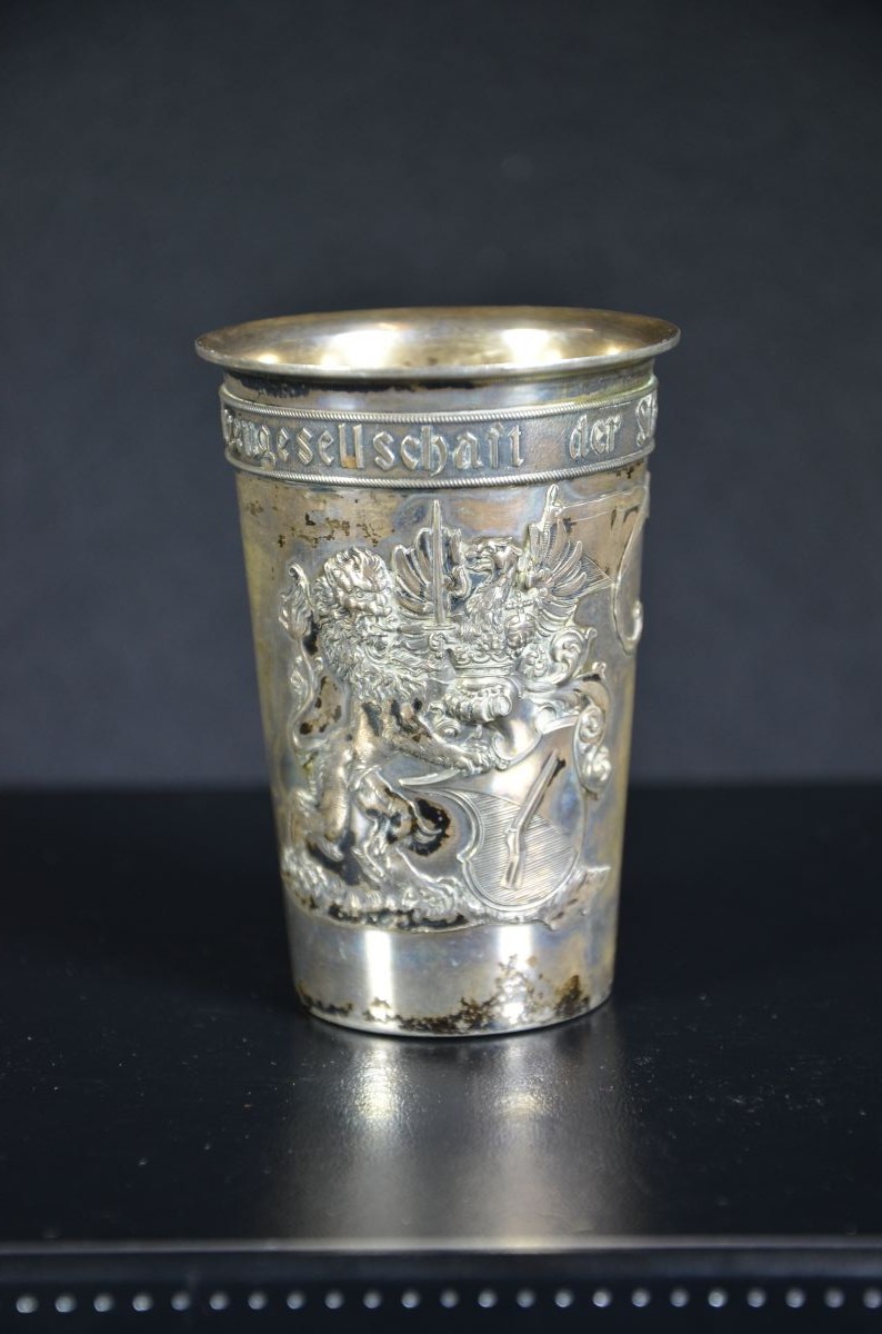 800 silver 2 goblets marksmen’s festival Lucerne 1901, Bern 1910 and Zurich