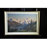  Vincent Aimé Gilland, 1884 - 1942, oil on canvas mountain masiff. Signed right bottom and dated...