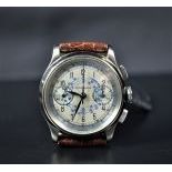 Steel chronograph LONGINES, cal. 132 ZN. Restored dial. From the forties.
