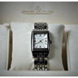 Automatic wristwatch JAEGER LECOULTRE Reverso, No. 890860. Completely made of steel. Ca. 2000.