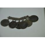 Silver bracelet with coins 216gr