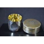 Round box and 925 silver cup. TIFFANY 224gr