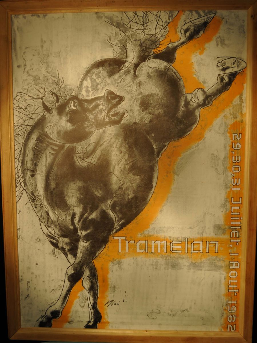 Poster of a horse days in Tramelan. 1982 With frame without glass. 128 x 90