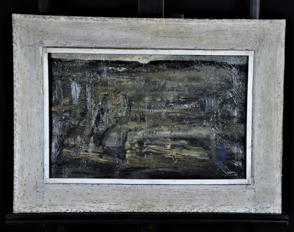 Oil on canvas Inondations, signed Lermite 1947 mentioned in the book about Lermite. 35 x 55cm.