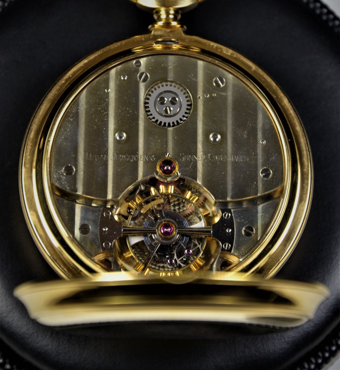  Fantastic 18 carat gold pocket watch with tourbillon. 36 hour power reserve. Signed Urban Jurgensen....