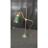  Glass hanging lamp with blue fixture glass and brass ornaments, one light, height   70,0 cm, France,...