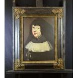  Oil on canvas doubled on a cardboard Anne from Austria -Queen of France, 1601 - 1666. France 17th...