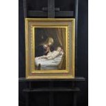 Oil on canvas Madonna, Germany, 18th  19th century. Not signed. 49 x 36cm.