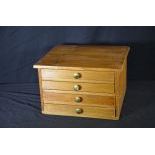  Clockmakers box with four drawers, all of which with brass knobs, soft wood, height   24,0, width...