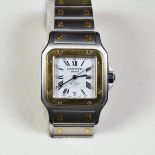  Wristwatch CARTIER. Bicolor. Quartz movement. Calendar. Limited edition. 1847 on the clock face. Box...