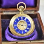  Pocket watch with quarters repeater. Half Savonette, enameled, heavy robust casing. Signed Marchand...