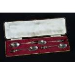 4 Sterling silver espresso spoons. In original casket