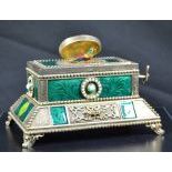 Silver plated songbird box.  Very good condition. Ca. 1930