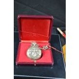 Pocket watch 800th birthday edition TRAMELAN with chain and box, no. 484.
