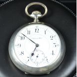  Silver pocket watch signed Audemars Brothers.  Micrometric regulation. Diameter 54mm. Enameled clock...